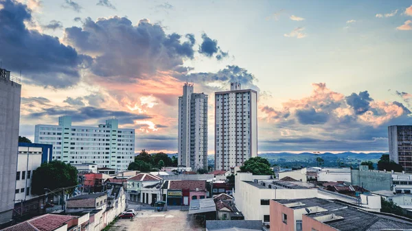 Skyline Från Jos Dos Campos Solnedgången — Stockfoto