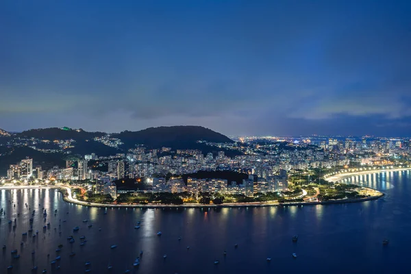 Rio Janeiro Natten Utsikt Från Sugarloaf Mountain — Stockfoto