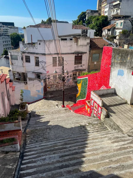 Las Famosas Escaleras Río Janeiro Decoradas Por Artista Jorge Selaro — Foto de Stock