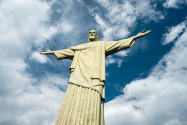 Rio de Janeiro Brezilya 'daki İsa Heykeli (Cristo Redentor). 15 Mart 2022.