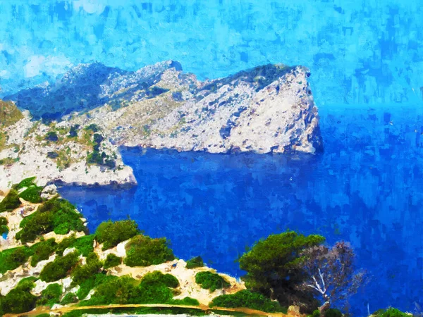 Widok Klify Półwyspu Formentor Majorce Czyste Morze Popularny Obszar Turystyczny — Zdjęcie stockowe