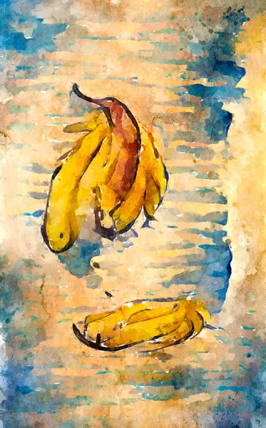 Malowanie Akwarelami Świeżych Owoców Prace Artystyczne — Zdjęcie stockowe