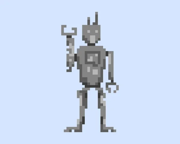 Illustration Robot Pixelkonststil — Stock vektor