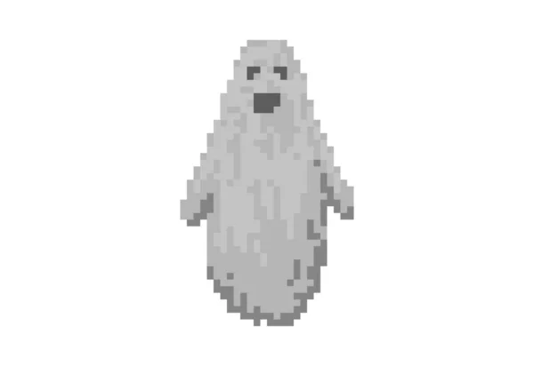 Ilustración Fantasma Estilo Pixel Art — Vector de stock