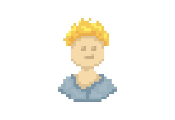 Cartoon Portret Van Een Man Pixel Art Stijl — Stockvector