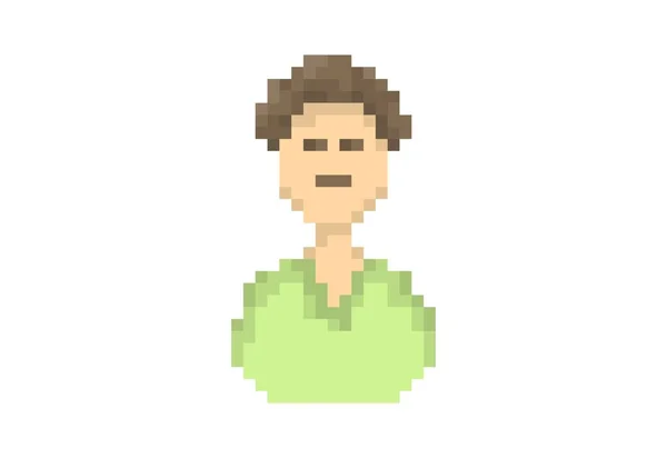 Ritratto Del Cartone Animato Uomo Stile Pixel Art — Vettoriale Stock