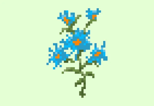 Ilustração Umas Flores Milho Estilo Arte Pixel — Vetor de Stock