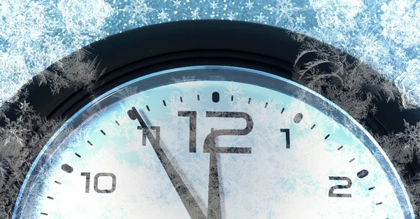 Relógio de Ano Novo mostra sem cinco doze — Fotografia de Stock