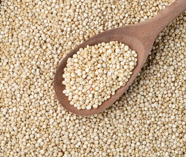 Closeup Vista Superior Grãos Crus Quinoa Cenário Alimentar — Fotografia de Stock