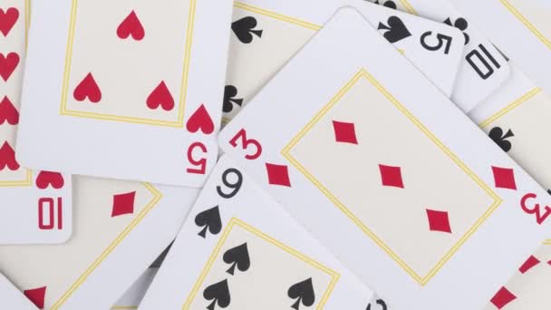 Rotating Group Various Playing Cards Cards Backdrop — Stock Video