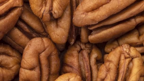 Detailní Pohled Shora Ořechy Potraviny Pozadí — Stock video