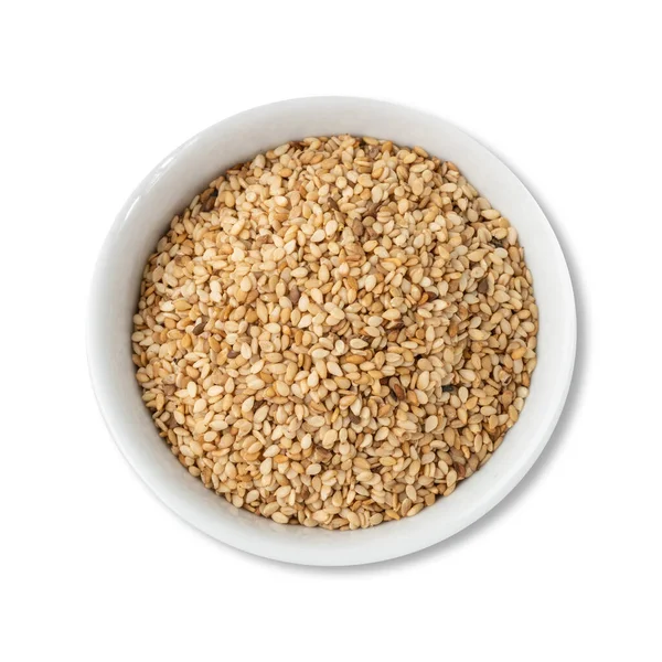 Sesame Seeds Bowl Isolated White Background — Stock Fotó