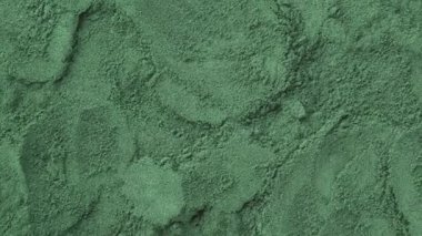 Yakın çekim, spirulina yosun tozunun en üst görüntüsü..