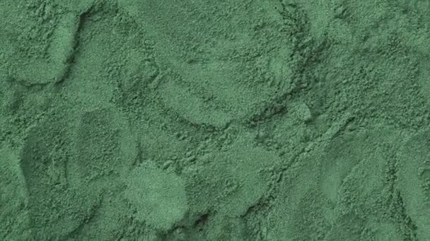 Κοντινό Πλάνο Κορυφαία Άποψη Της Σκόνης Φυκιών Spirulina — Αρχείο Βίντεο
