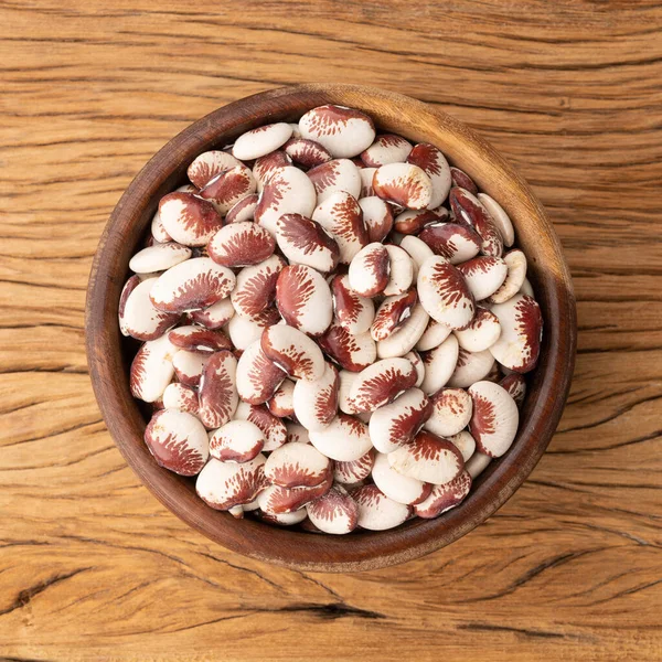 Red Rajado Beans Bowl Wooden Table — Foto Stock