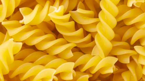 Nahaufnahme Von Oben Auf Fusilli Pasta Italienische Lebensmittel — Stockvideo