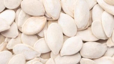 Balkabağı tohumlarının üst görüntüsü. Yemek arkaplanı.