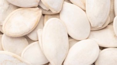 Balkabağı tohumlarının üst görüntüsü. Yemek arkaplanı.