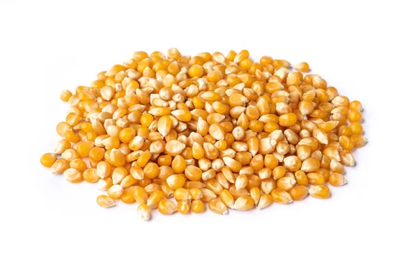 Сушеная Кукуруза Попкорн Зерна Белом Фоне — стоковое фото