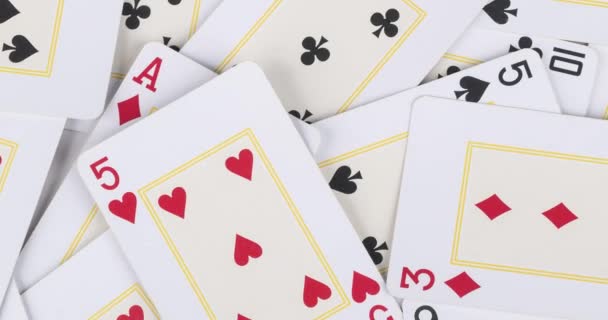 Group Various Playing Cards Cards Backdrop — Stock Video