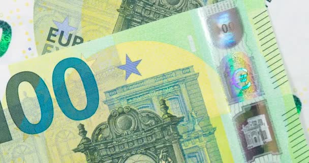 Varios Cientos Billetes Euros Repartidos — Vídeos de Stock