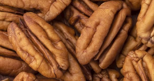 Detailní Pohled Shora Ořechy Potraviny Pozadí — Stock video