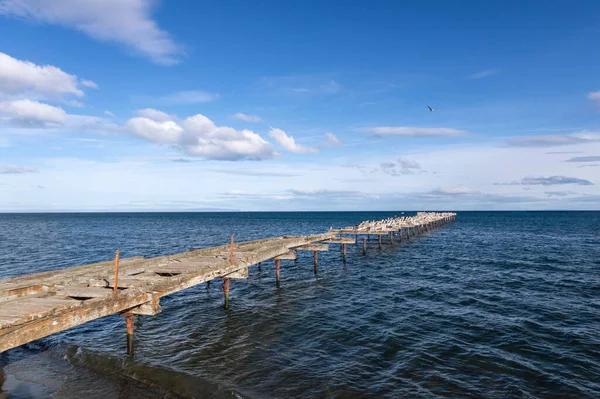 Oude Roestige Houten Pier Atacama Chili — Stockfoto