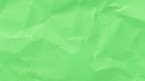 Wrinkled Sheet Green Paper Textured Backdrop — Stock Video