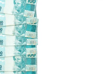 Yüzlerce Brezilya banknotunun fotokopi alanı var..