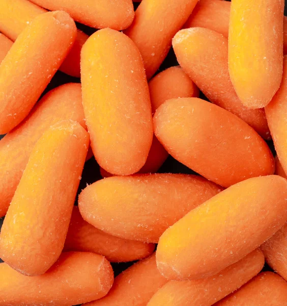 Closeup Top View Baby Carrots Food Backdrop — Photo
