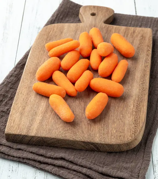 Baby Carrots Board Wooden Table — Photo