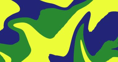 Psikedelik soyut yeşil, sarı ve mavi arka plan. Brezilya bayrağı renginde sıvı doku.