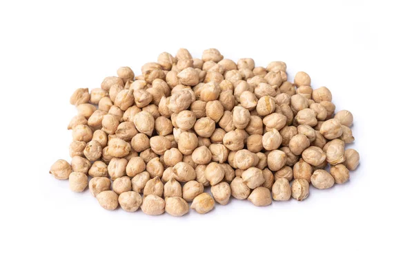 Pile Raw Chickpeas Isolated White Background — Stock Photo, Image