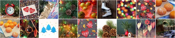 Banner de Año Nuevo, fondo de Navidad de imágenes festivas. —  Fotos de Stock