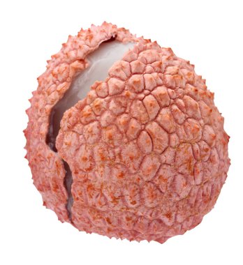 Lychee kırpma yolu olan beyaz bir arkaplanda izole edildi.