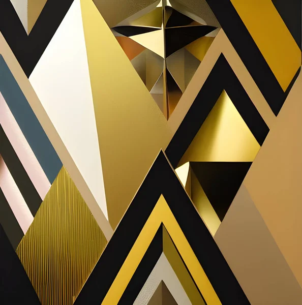 Luxury gold background with geometric shapes.