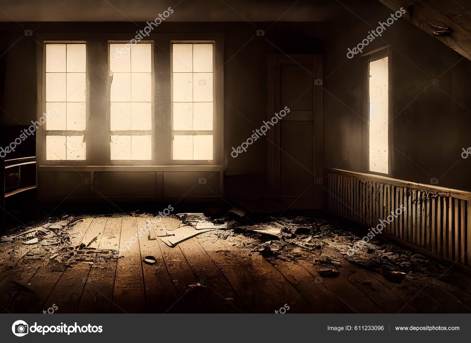 Abandoned Creepy Attic Ruined Haunted Stock Photo by ©ecrafts 611233096