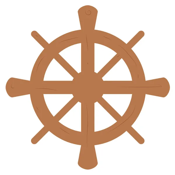 Ship Steering Wheel White — Stock Vector