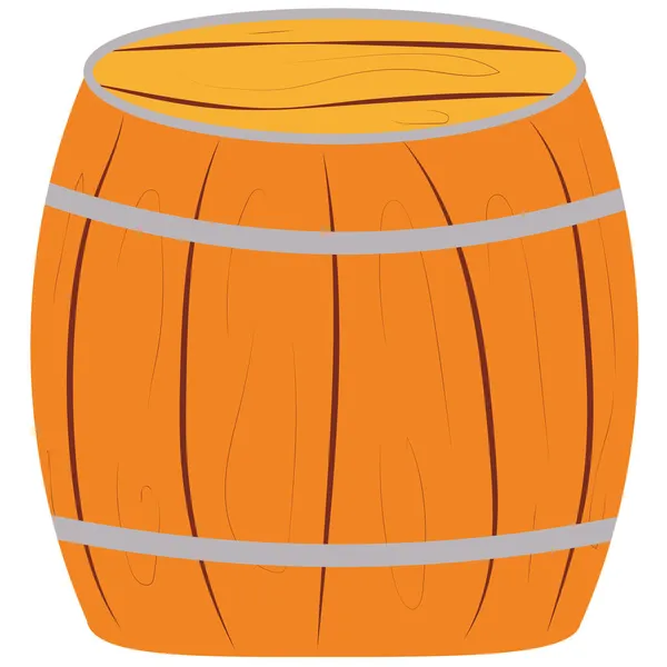 Wooden Barrel Isolated White — Stock Vector