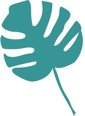 Dekorasyon için mavi renkli tropikal yaprak