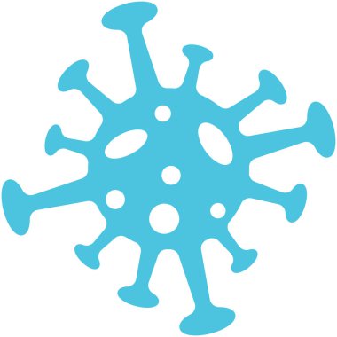 Coronavirus ikonu. 2019-nCoV Coronavirus Bakterisi. Mavi. Vektör 