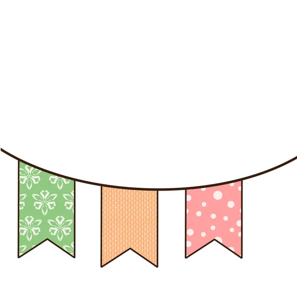 Ilustracja Świątecznej Girlandy Postaci Kolorowych Flag — Zdjęcie stockowe
