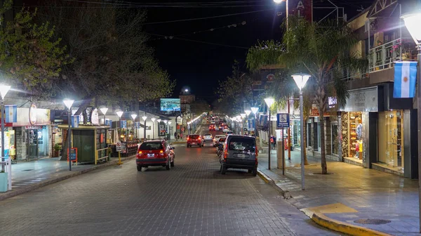 Ночной Вид Улицу Сармьенто Вилла Карлос Пас — стоковое фото