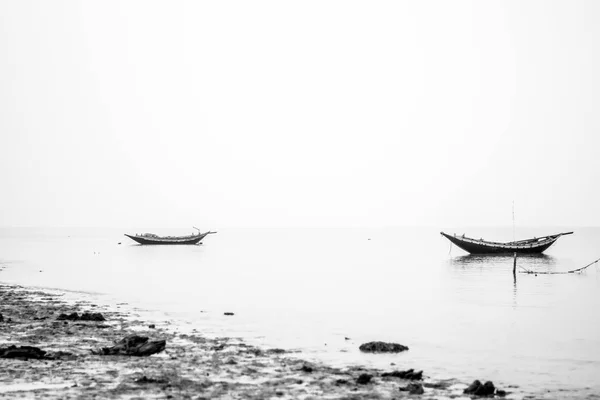 Des Bateaux Pêche Indiens Rustiques Bois Dans Baie Bengale Pour — Photo