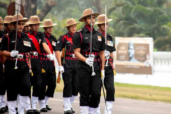 Калькутта Индия Января 2022 Года Индийская Армия Практикует Свой Парад — стоковое фото