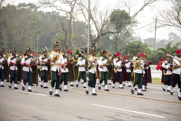 Kalküta Hindistan Ocak 2022 Hint Ordusu Gaydacısı Cumhuriyet Günü Nde — Stok fotoğraf