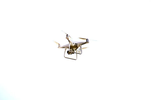 Detailní Záběr Dronu Pohybuje Izolovaném Bílém Pozadí — Stock fotografie