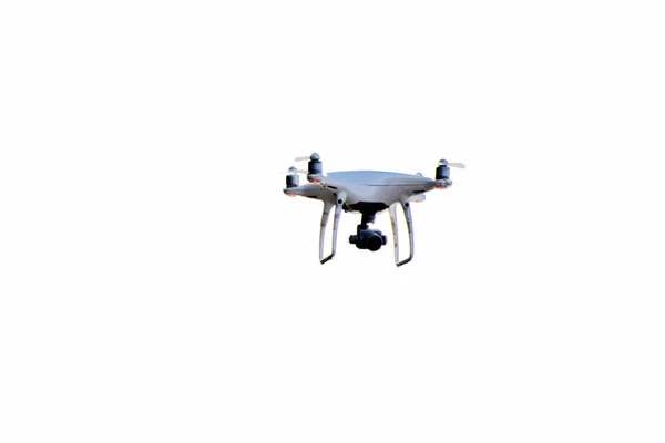 Close Drone Está Esfolando Contra Fundo Branco Isolado — Fotografia de Stock