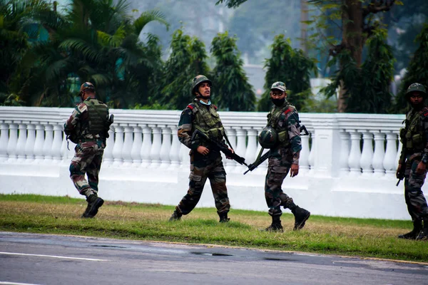 Calcutta Inde Janvier 2022 Armée Indienne Est Déployée Pour Sécuriser — Photo