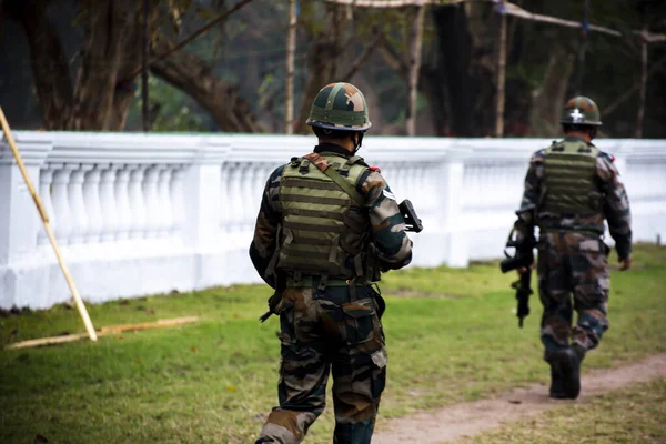 Calcutta India Januari 2022 Tentara India Dikerahkan Untuk Mengamankan Daerah — Stok Foto